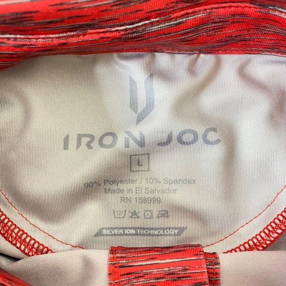 Men’s Large Polo Shirt Iron Joc G & V Red Short Sleeve Athletic - Picture 14 of 14